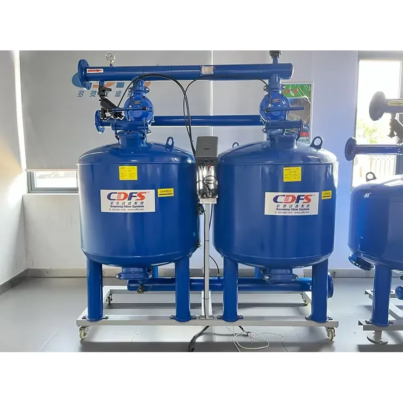 Automatic PLC Controlled Back Flushing Industrial Shallow Sand Filter with Carbon Steel Tank 100m/h Flow