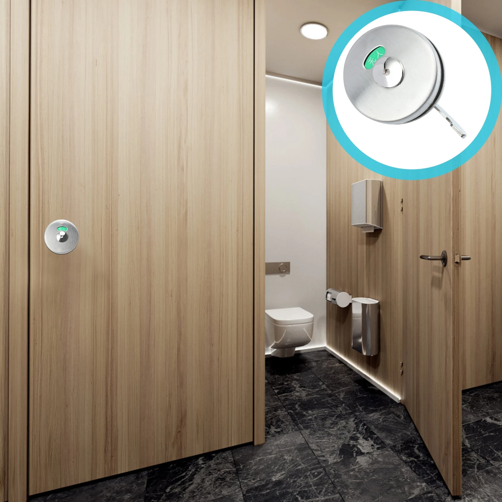 

Bathroom Door Lock Public Toilet Indicator Privacy Partition Stainless Steel Latch Durability Long Time Use Airports