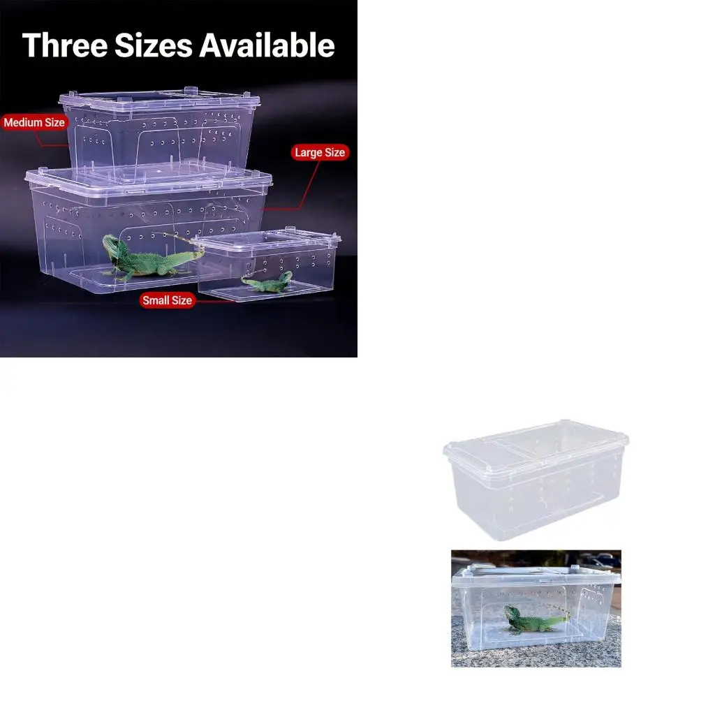  Large Lizards Habitat Box Featuring Ventilated Cover and Detachable Waste Tray For Home Use