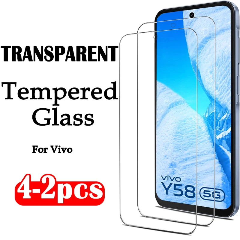 

2-4Pcs 8K High Clear Tempered Glass Film For Vivo Y19s Y58 Y38 Y28 Y28S Y18 Y18T Y18i Y37 Y27 Y56 Y36 Y16 Y03S Screen Protector