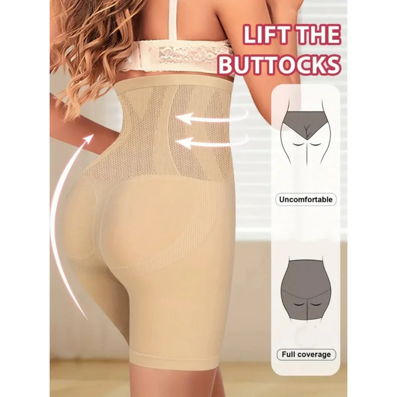 1pc Women'S High Waist Tummy Control Shapewear Shorts Seamless Hip Lift & Waist Design Comfortable Breathable For Casual Attire