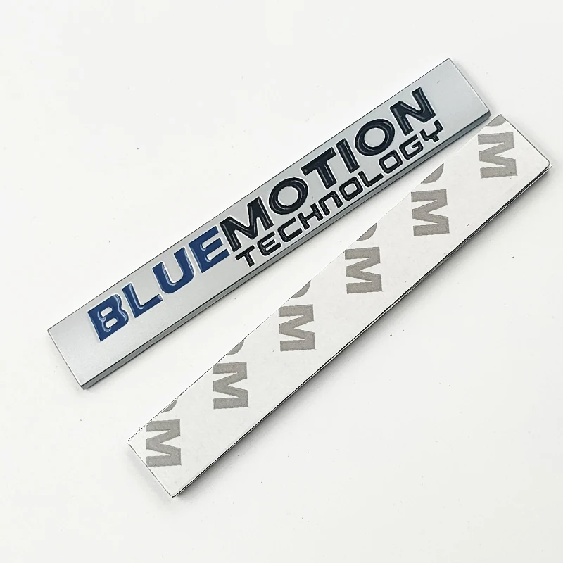3d Metal Chrome Black Logo Bluemotion Emblem Car Front Grill Badge Trunk Decal For VW Polo Golf Bluemotion Sticker Accessories