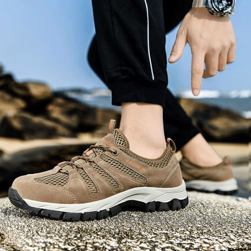 

New Men's Mesh Breathable Sandal Shoes Platform Anti-slip Sandals Men's Hiking Wading Climbing Beach Sandals Sandalias De Hombre