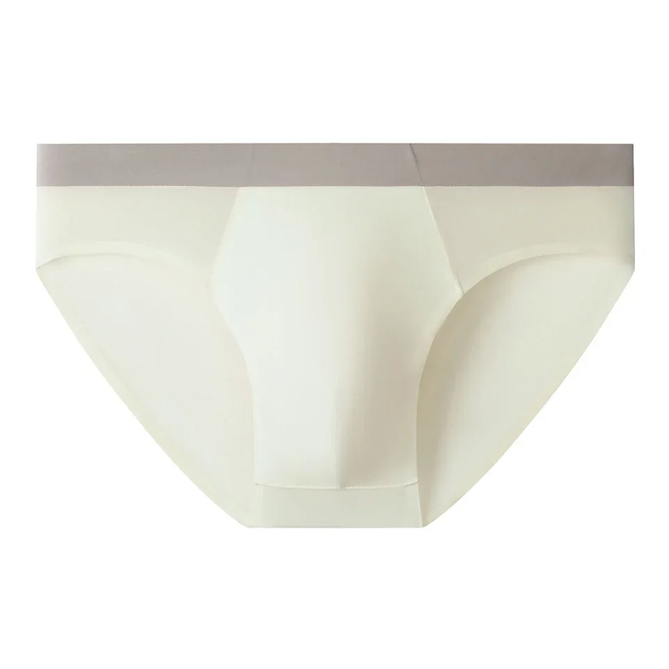 1pc Men Ice Silk Seamless Boxers Brief Fashion U Shape Pouch Breathable Underpants Solid Color Soft Comfortable Underwear