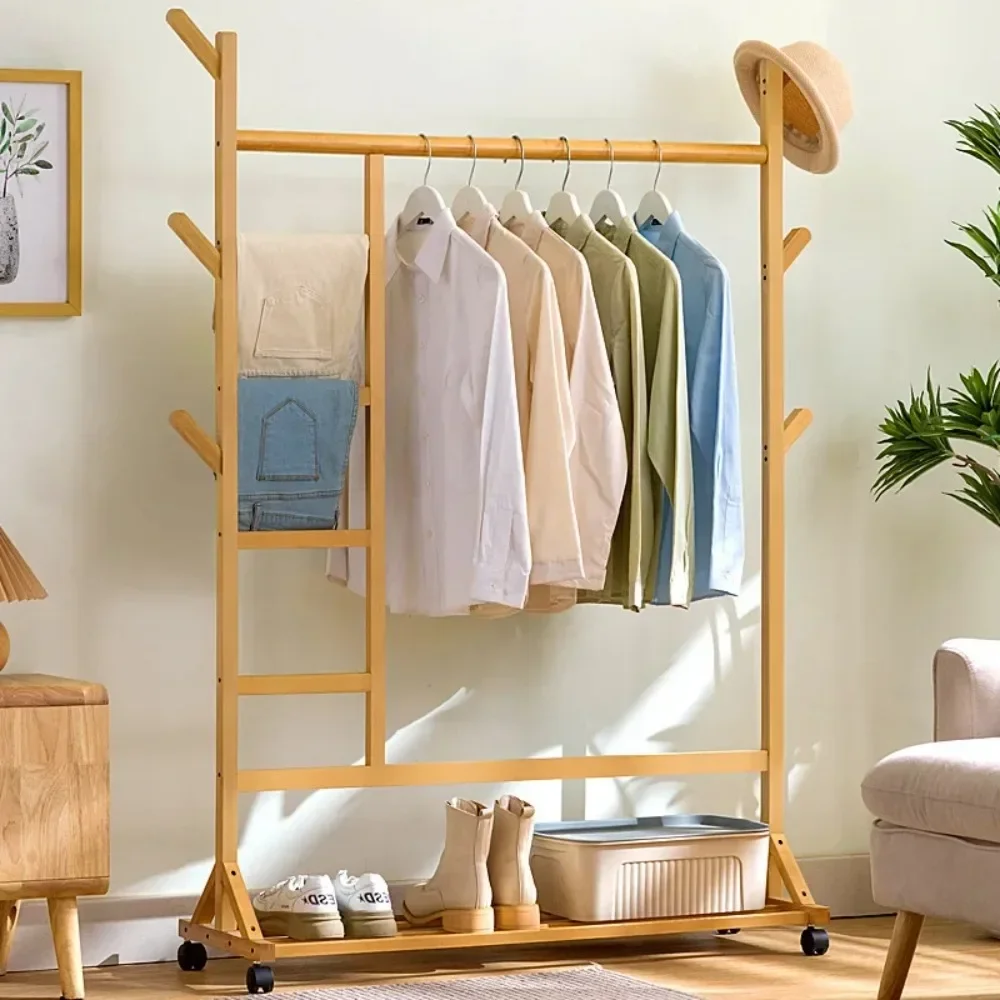 Clothes Hangers Simple Rack Floor Standing Clothes Hanger Multi Functional Pants Rack Home Bedroom Thickening Portable Coat Rack image 3