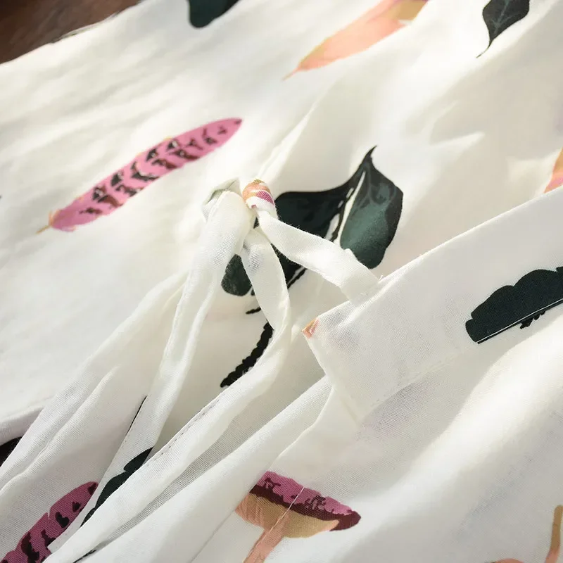 Japon tarzı kimono pijama yaz yeni % 100% pamuklu gazlı bez pijama gecelik bayanlar SPA yukata gecelik uzun pijama kadın