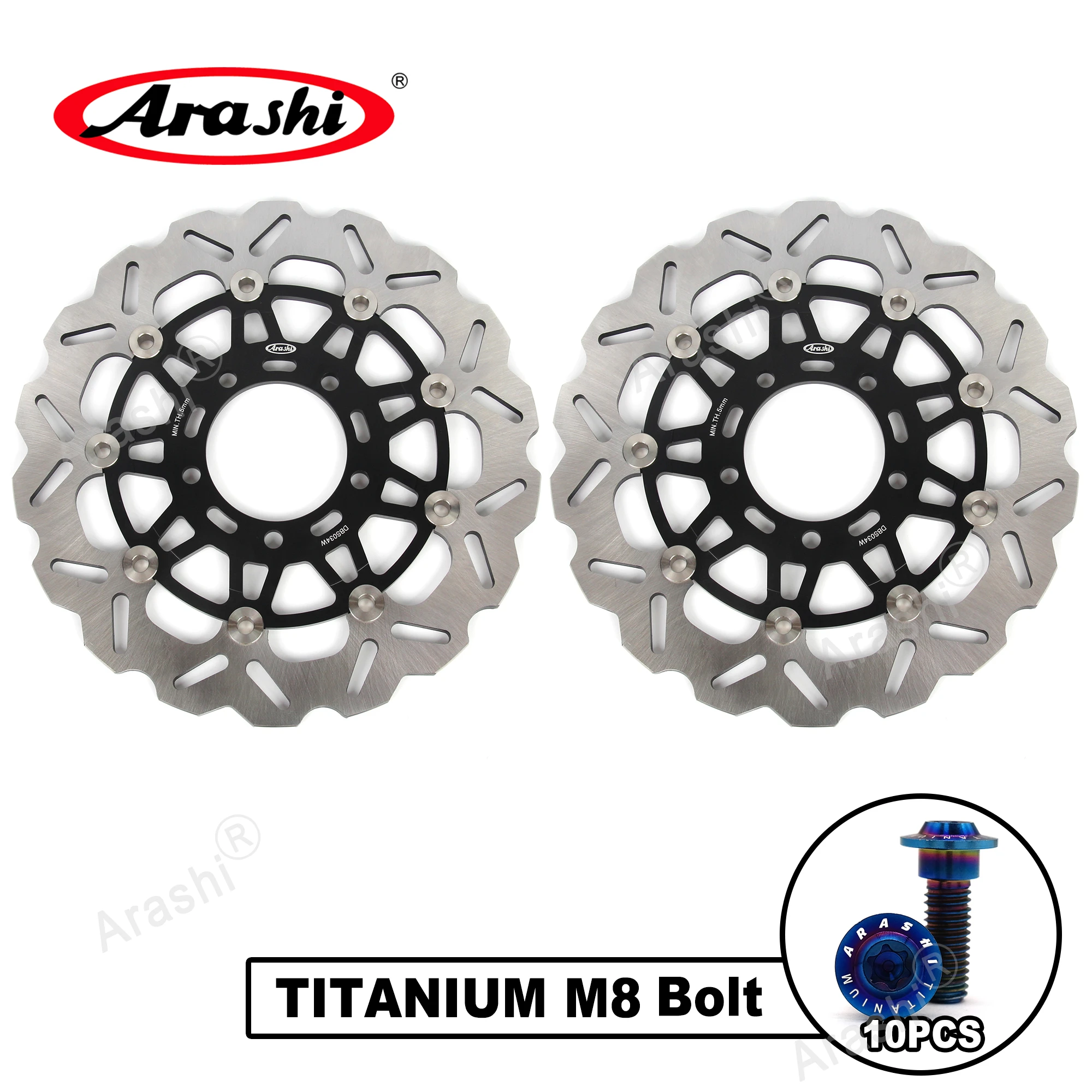 Arashi For KAWASAKI ZX10R 2004 -2007 CNC Floating Front Brake Disc