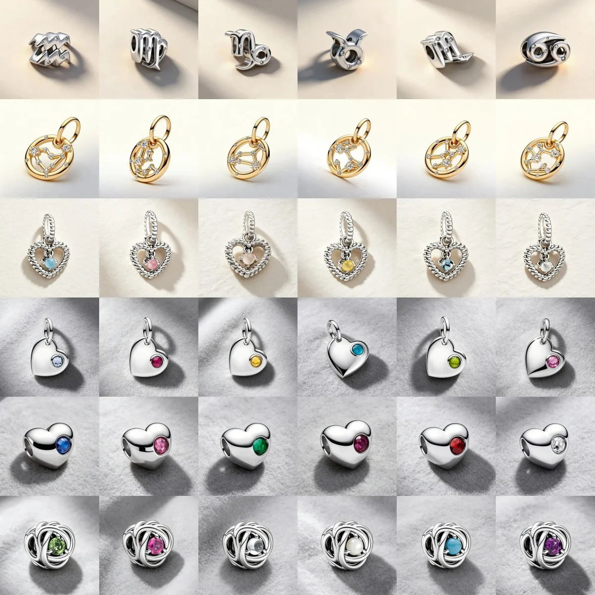 New 925 Silver December Star Birth Stone Series Charm Pendant Bead DIY Original Bracelet Women's Boutique Jewelry Accessories