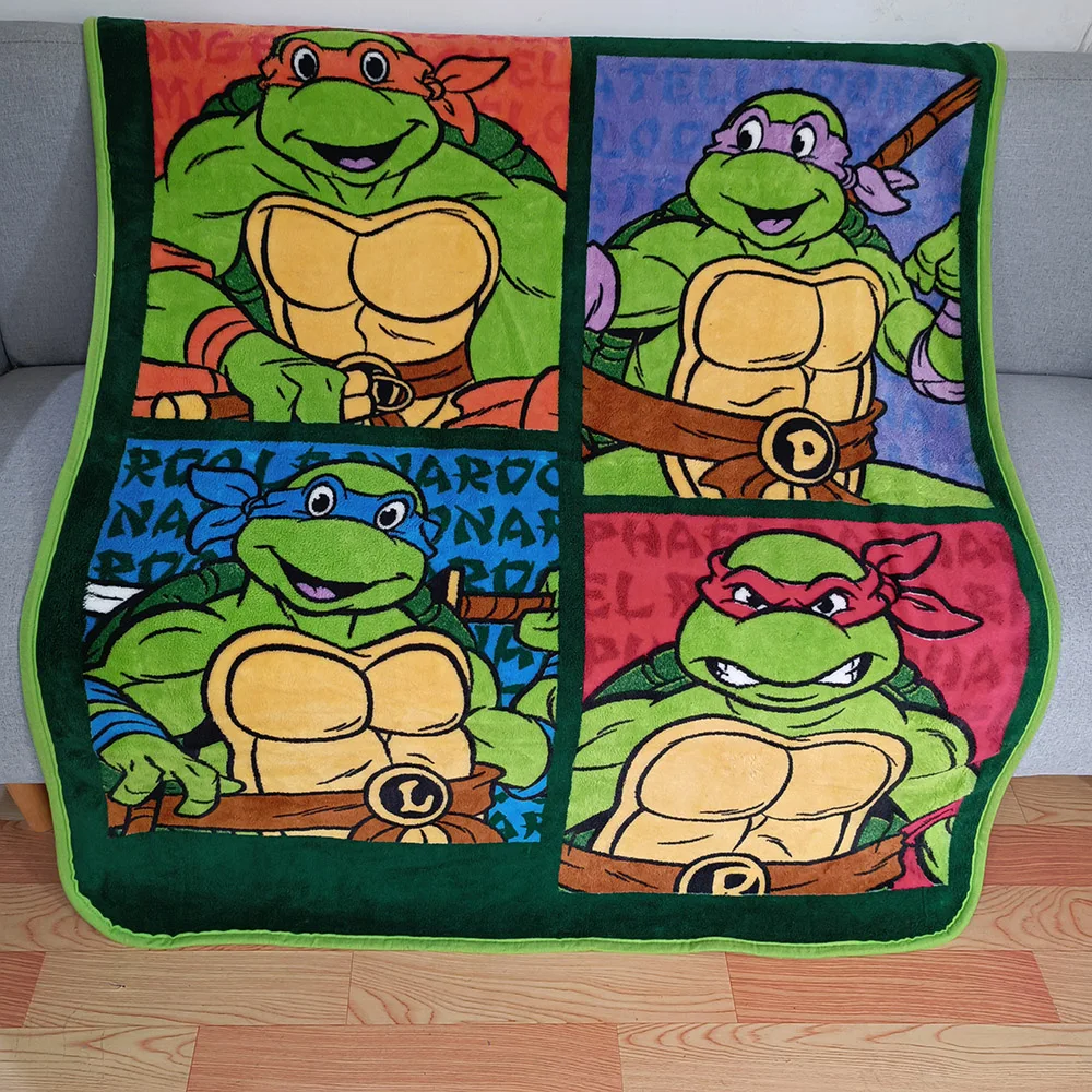 Hot Anime Ninja Mutant Divine Turtle Blanket Flannel Throw Sofa Blankets Body Cover for Boys Girls Kids Bed Decor 100x130cm