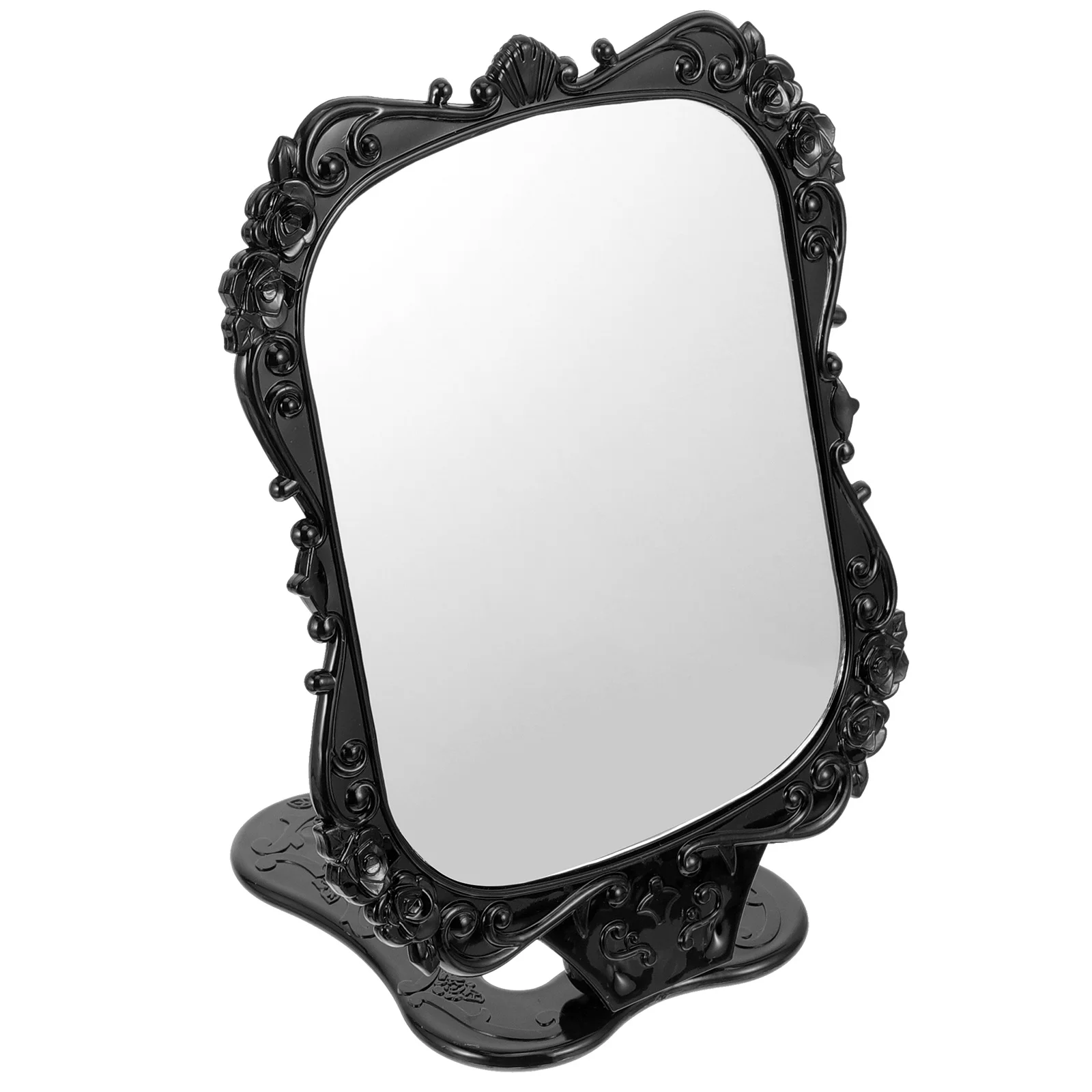 مرآة مكياج أنيقة قابلة للطي، انعكاس واضح عالي الجودة مع تصميم أوروبي عتيق مثالي لسطح المكتب والحمام أثناء السفر #4