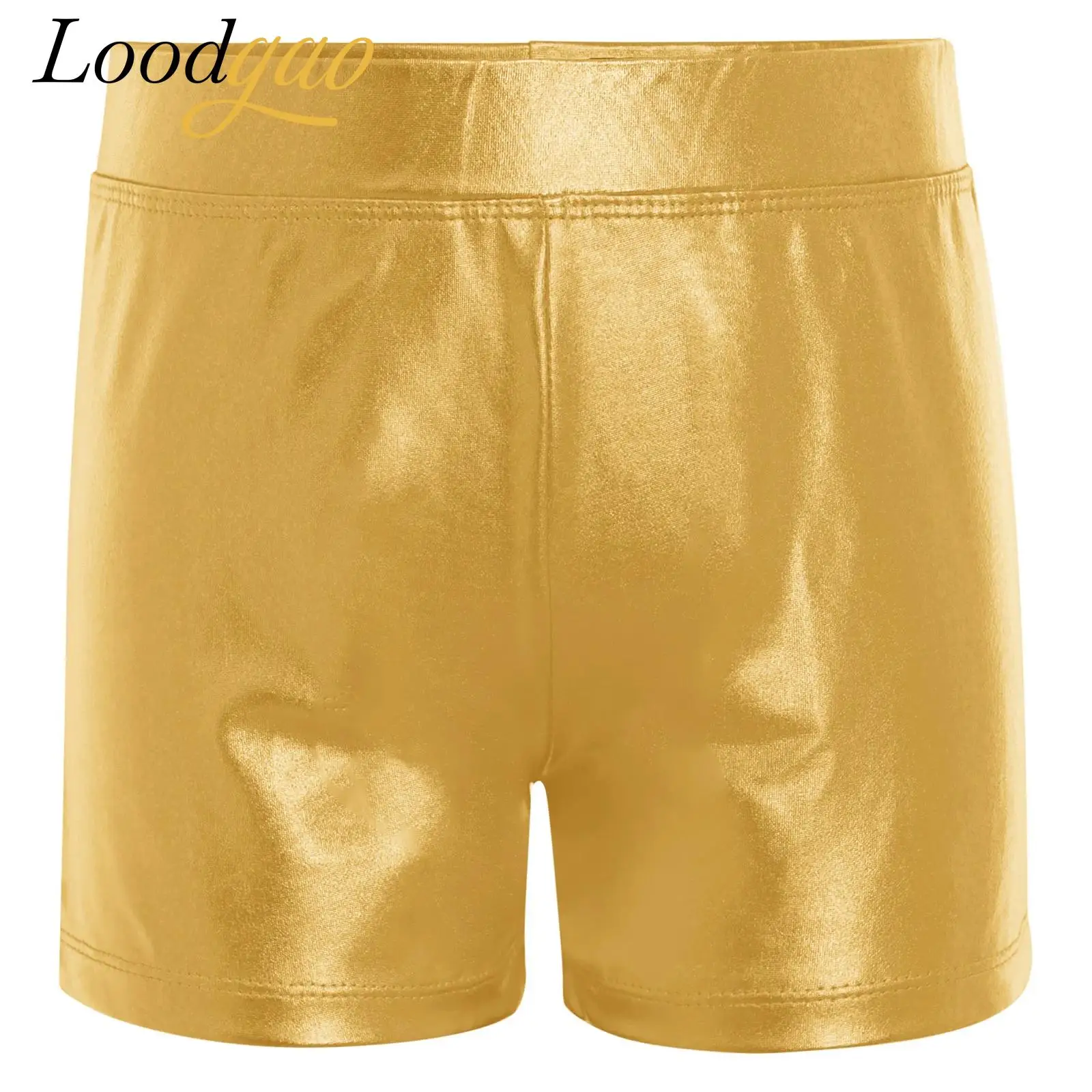 

Детские блестящие шорты для девочек, шорты металлик, низ с эластичным поясом, детские шорты для джазовых танцев, сценический костюм
