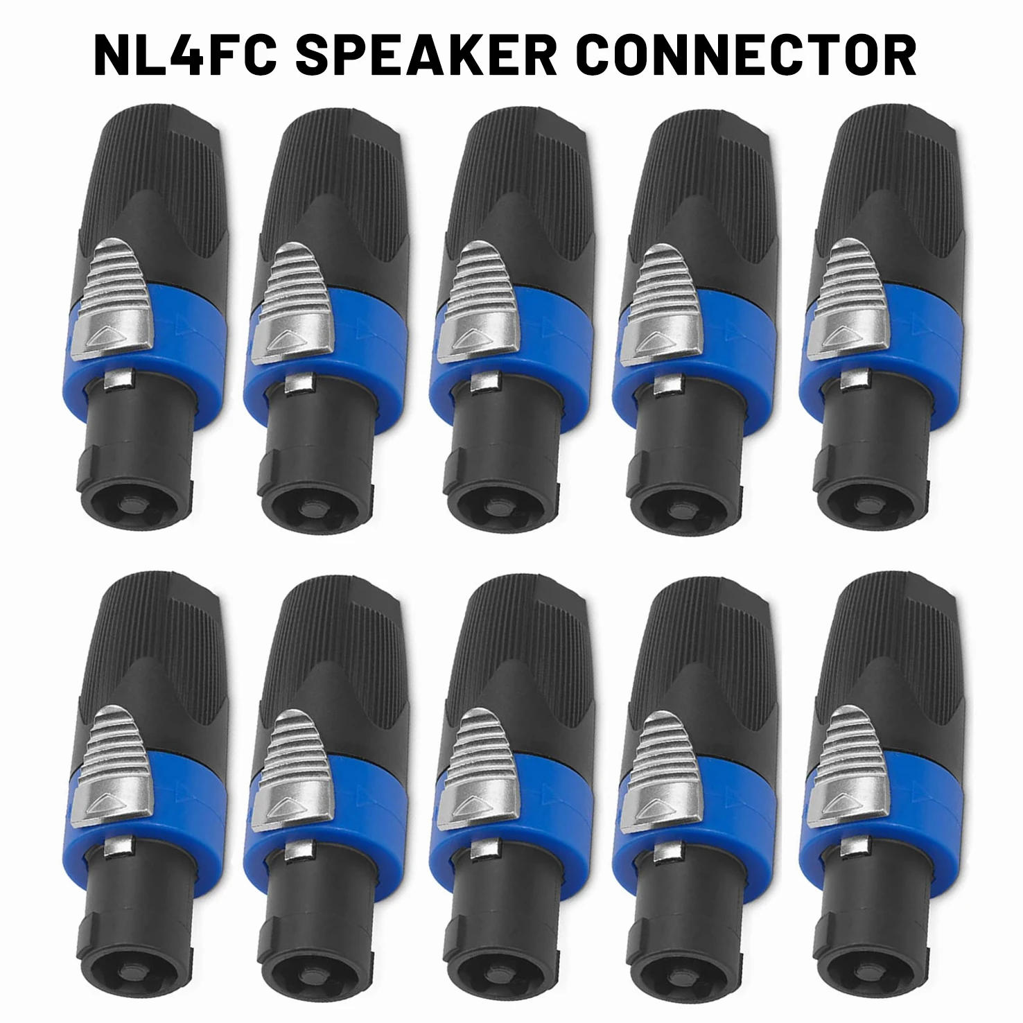 2-10PCS 4-Pole 4Pin NL4FC Speaker Connector Ohm Jack Plug Audio Cable Adapter Twist Lock Speakon NL4FC NL4FX, NLT4X NL2FC Blue