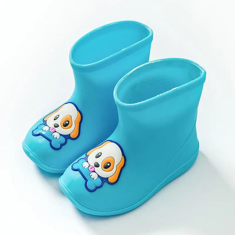 

Children's rain boots non-slip fleece-lined boys and girls cute waterproof shoes for kindergarten students kids wholesale