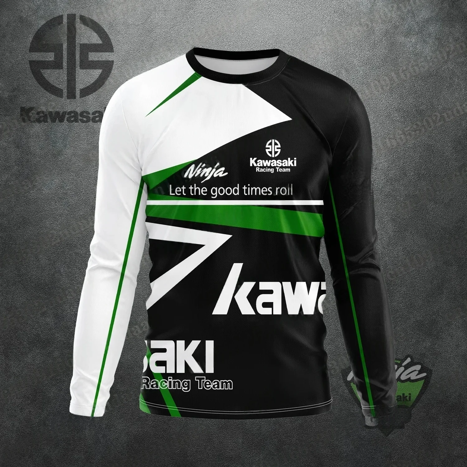 

Мужская уличная футболка Kawasaki Motorcycle Racing Team с длинным рукавом, весенне-осенняя мужская и женская футболка, новинка 2025 года, спортивный топ