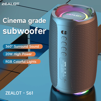 ZEALOT-S61 Bluetooth Speaker,with IPX6 Waterproof Protection and Outdoor Bass Sound for Backyard and Beach Party,10W Loudspeaker