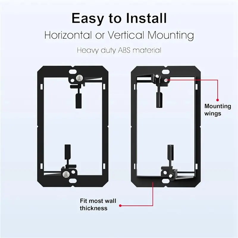 AT51-Low Voltage Box Single Gang Wall Plate 20 Pack, Flush Low Voltage Mounting Bracket For Network, , Coaxial, Speaker