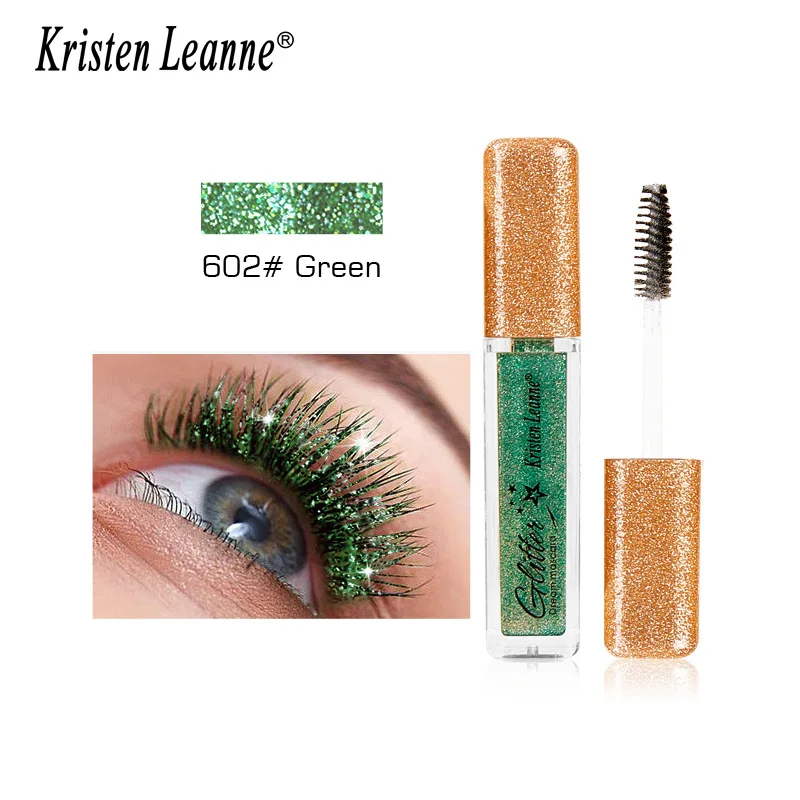 Maquillage coréen Mascara blanc étanche longue durée, résistant aux taches, allonge les cils à paillettes de différentes couleurs pour les yeux