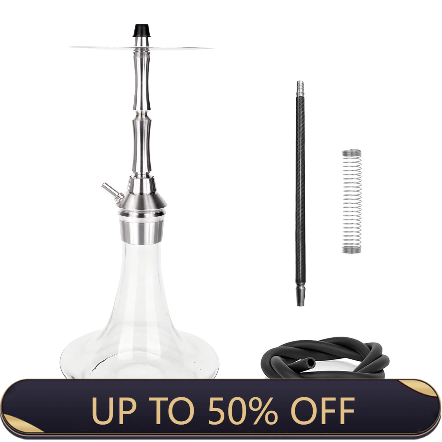 AEON AE5 Lounge Plus Hookah Shisha High Quality 304 Food Grade Stainless Steel Large Hookah With Glass Bottle Single Hose