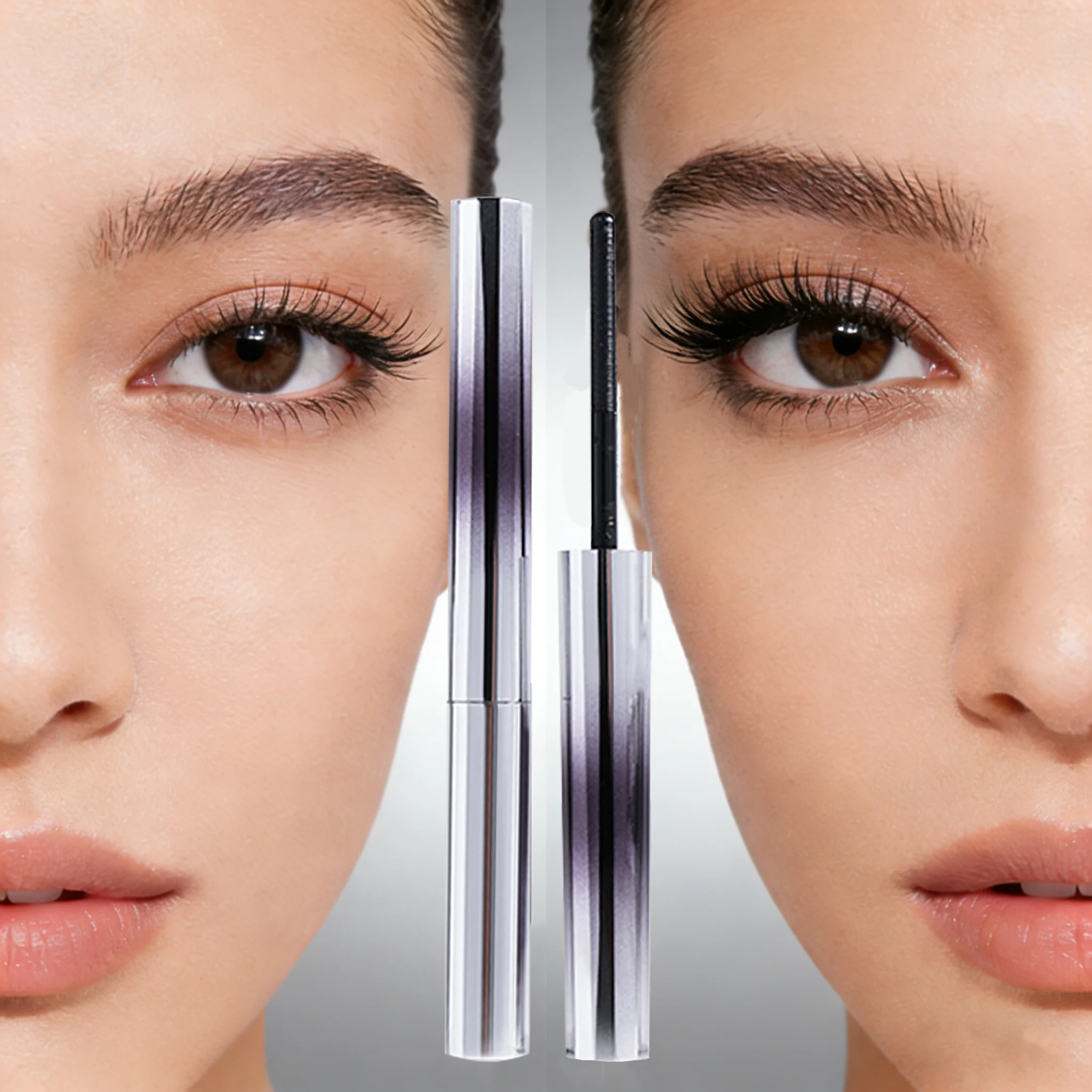 5D تكثيف ماسكارا رمش تمديد مقاوم للماء التجفيف السريع يرتدي ماسكارا سوداء سميكة إطالة ماكياج العين طويلة الأمد
