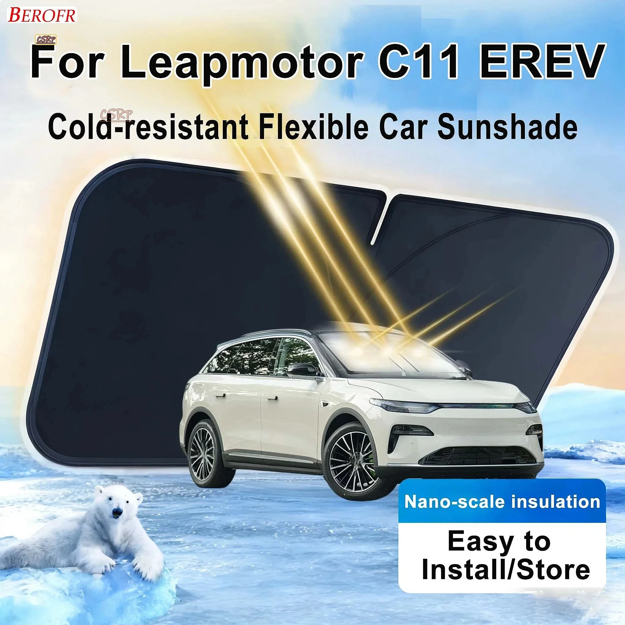 For Leapmotor C11 EREV 2022-2026 Car Windshield Sunshade Cover Front Window Sun Shade Heat Insulation Summer Auto Accessories