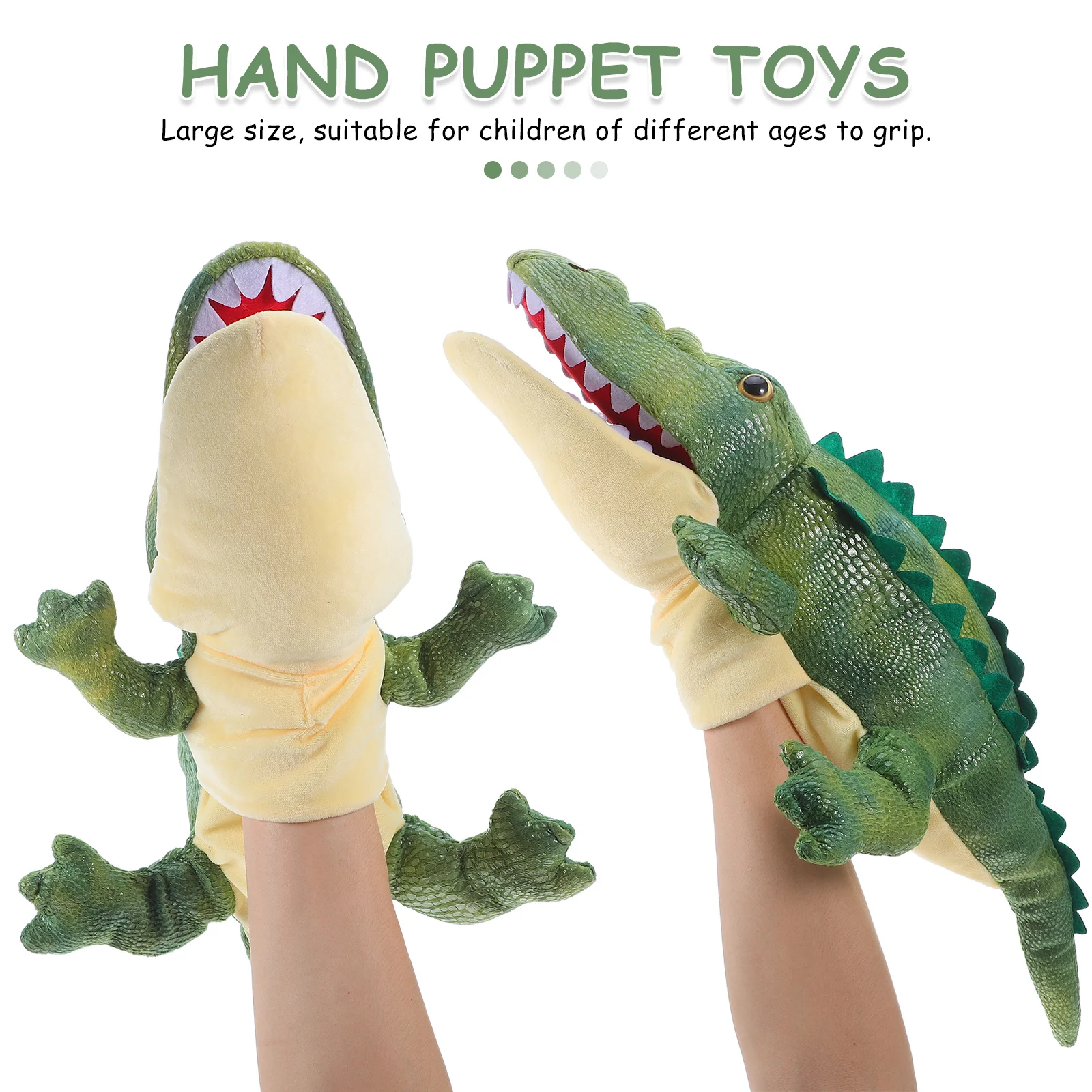 Alligator handpop groot formaat realistische beweegbare mond voor kinderen interactieve verhalen vertellen rollenspel educatieve activiteit