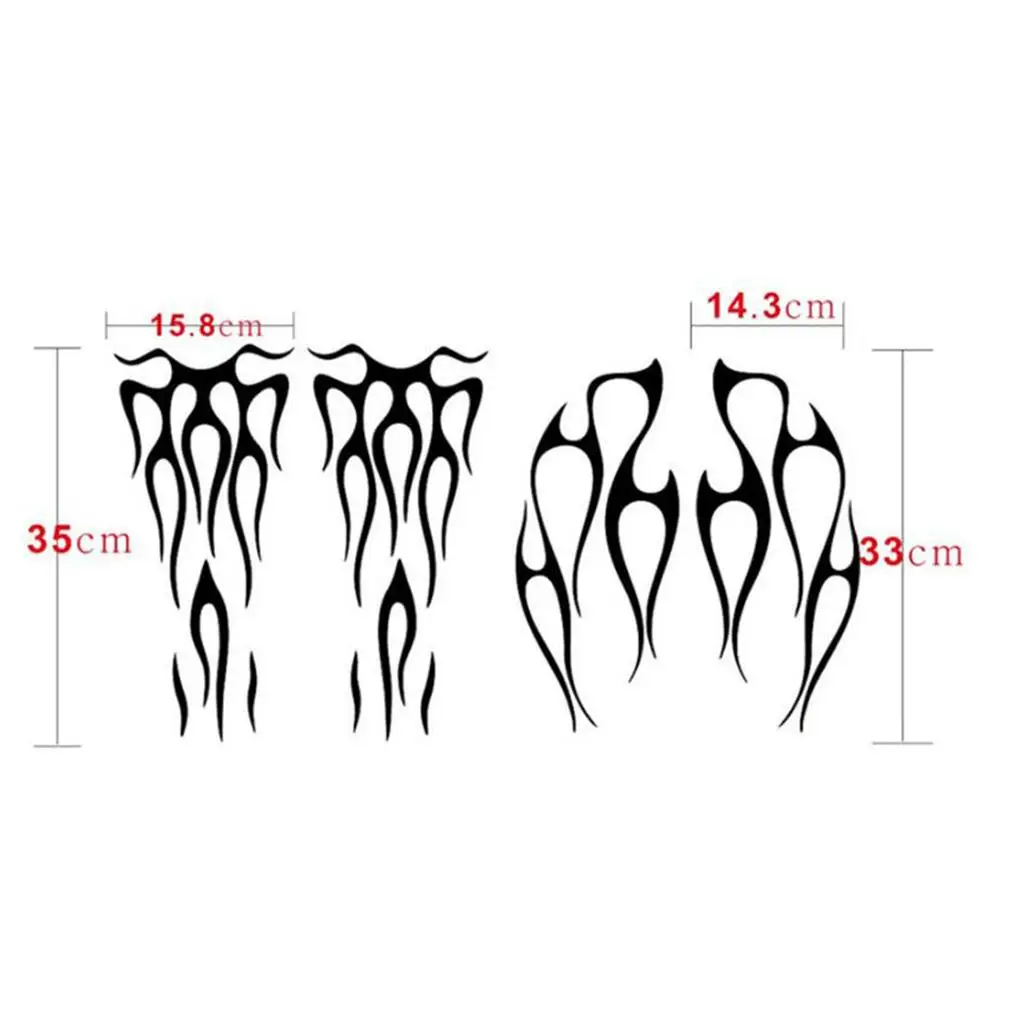 Motorrad-Flammen-Aufkleber, rote PVC-Gastank-Aufkleber, Kotflügelaufkleber, einfach zu installierende Ornamente für individuelle Motorräder