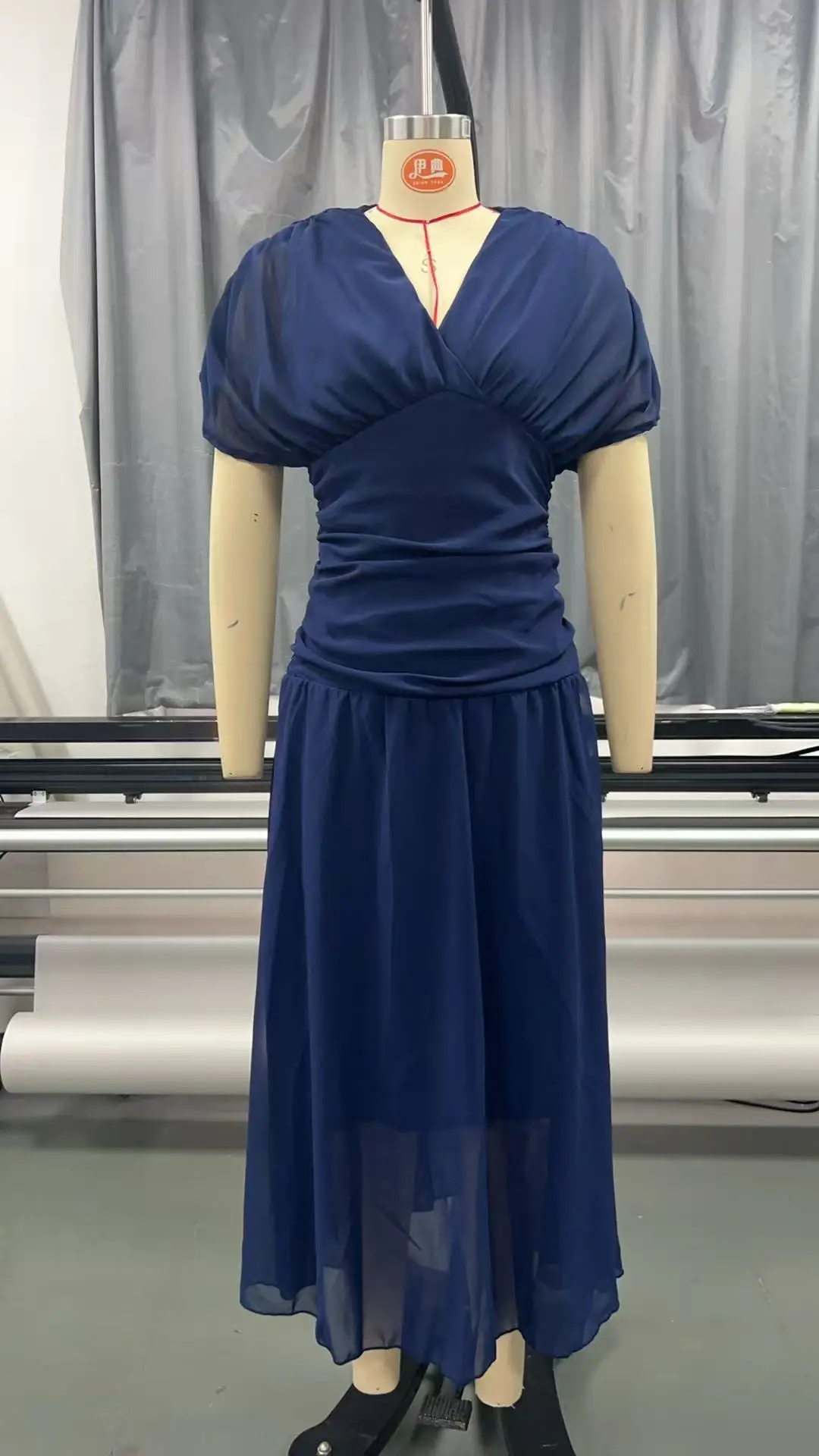 Elegant Off Shoulder Chiffon Maxi Dress Women's Solid V Neck Short Sleeve Floral Print Mesh Slim Wedding Guest Party Long Dress
