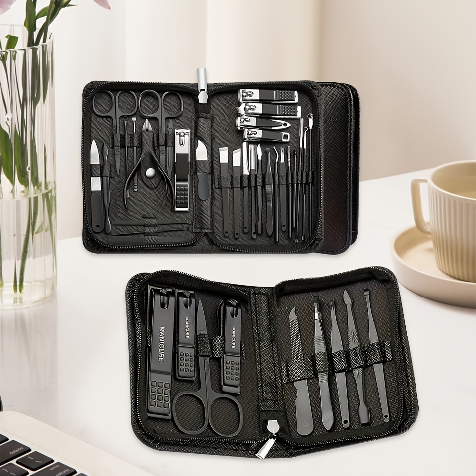  Black Nail Care Set 9/30pcs Professional Clipper Kit for Home And Travel Compact Nail Care Kit Perfect Valentine'S Day 