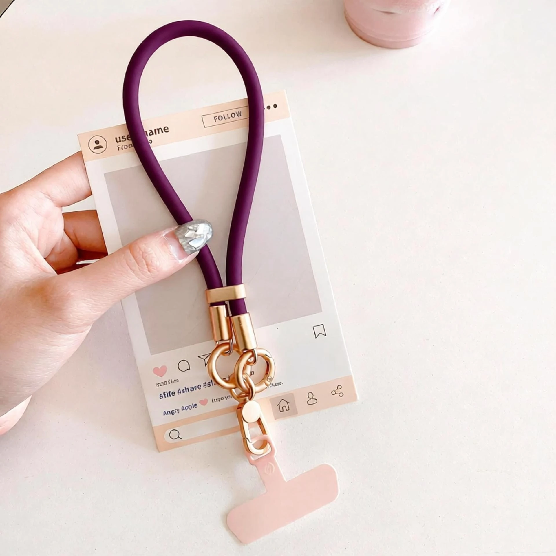 Liquid Silicone Wrist Strap for Mobile Phones, Gift Idea