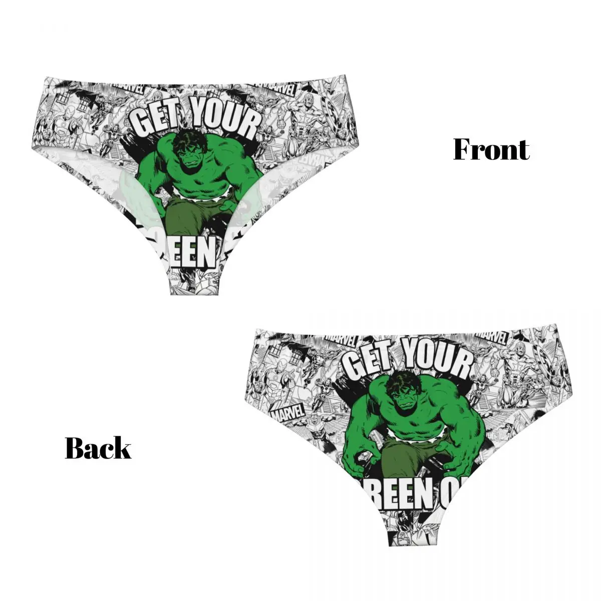 Donne personalizzate Hulk Ottieni il tuo verde sulle mutandine Intimo femminile Comfort Slip Mutande