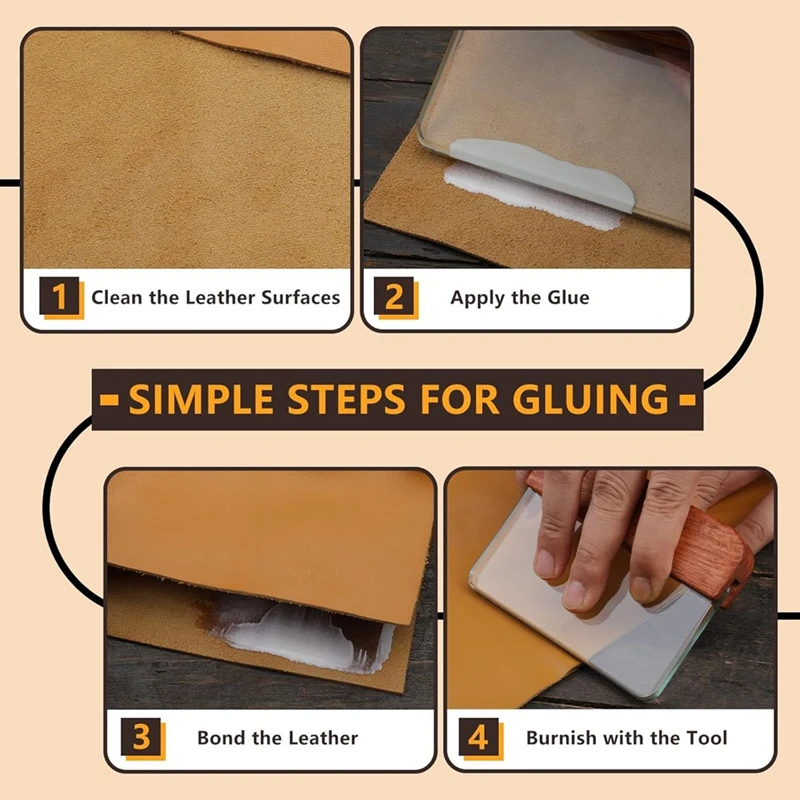 Jas Hujan Kaca Kerajinan Kulit untuk Kulit Pemoles, Alat Pemoles Kulit dengan Pegangan Rosewood Alat Kerja Kulit
