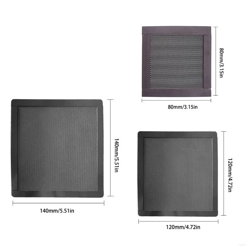 C63A Magnetischer Frame -Staubfilter für Computerkühler -Lüfter, PC -Kühler -Lüfterstaubfilter Mesh PVC Computerventilator