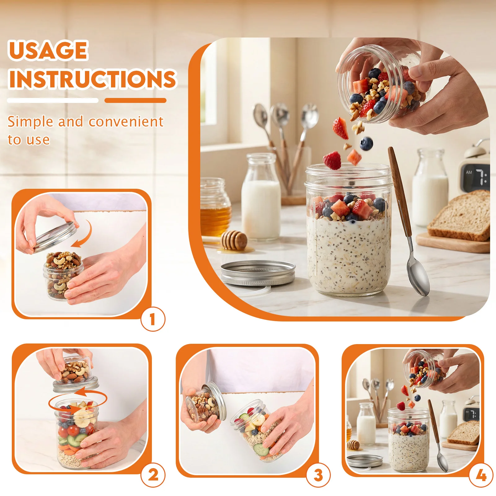 4 Sets Overnight Oats Containe - Overnight Oat Jar recension och pris