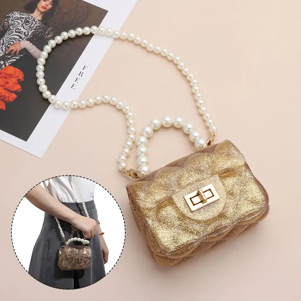 High Quality Shoulder Bag Straps Pearl Belt Bags Handbag Handles Long Beaded Chain Pearl Strap DIY purse Replacement