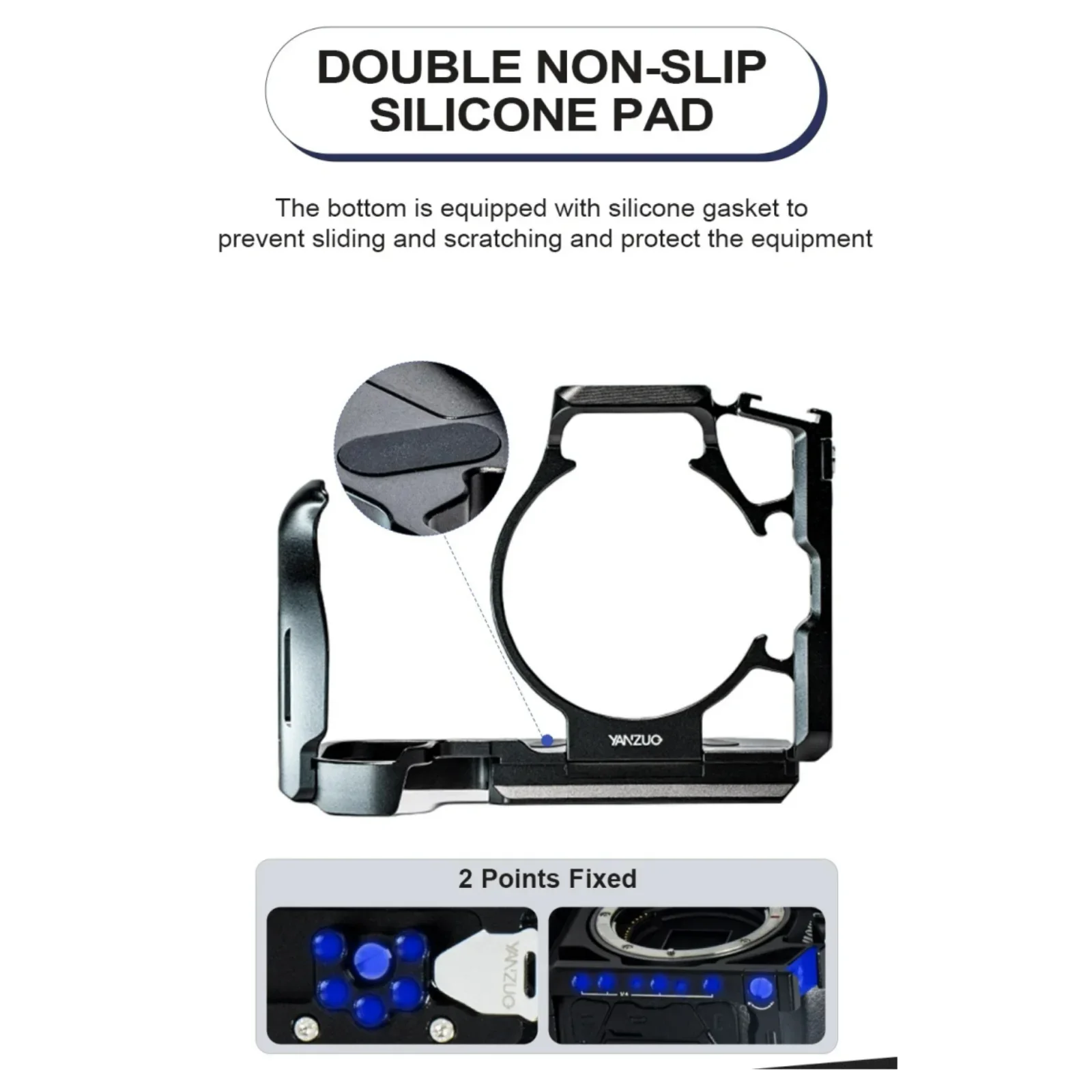 YANZUO Camera Cage For Canon R7 Stabilizer Protection Frame 2 Points Fixed Quick Release Bracket Metal Camera Cage