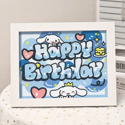 Cartoon Diamond Painting DIY Children's Handmade Diamond Sticker with Frame Dot Diamond Painting Happy Birthday Gift