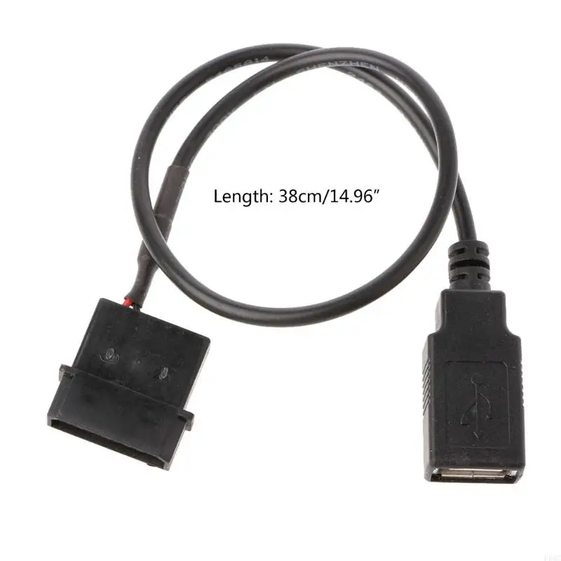 F68C USB-2-контактный кабель питания вентилятора Molex, USB-порт к адаптеру вентилятора компьютера Molex 5 В Molex