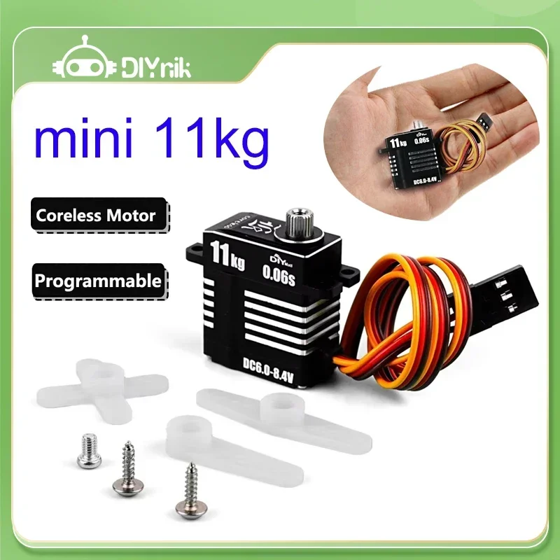 H-11 micro digital rc servo 11kg metal completo programável mini servo motor coreless peças diy para carros de helicóptero robô avião