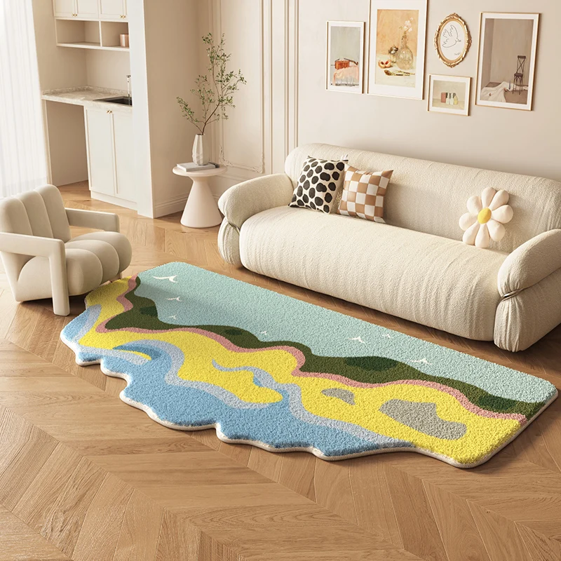 Wave Shape Carpets for Living Room Large Area Bedroom Decor Irregular Carpet Home Thicken Plush Floor Mat Fluffy Soft Lounge Rug