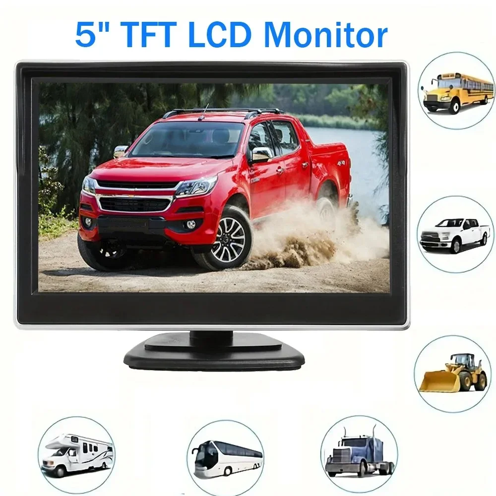 

QueenDer 5inch IPS AHD Car Rear View Monitor Inside Parking Backup Monitor with Suction Cup and Bracket for MPV SUV