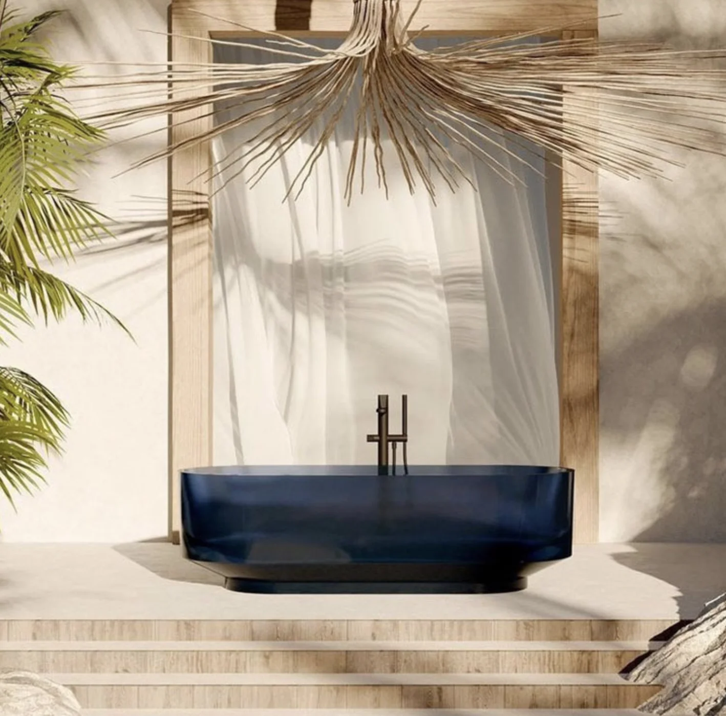 

*a* Luxury Sleek Resin Bathtub Crystal Clear Artificial Stone Repairable Wholesale Ready