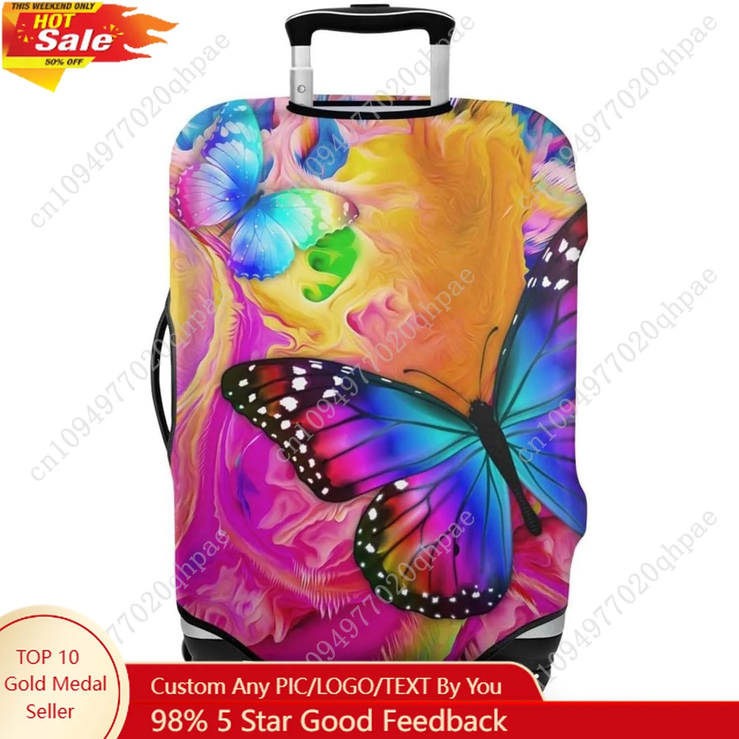 

Butterfly Suitcase Cover for Butterfly Lover,Suitcase Protector Elastic Luggage Anti-scratch (Color 2, X Large (29-32in))