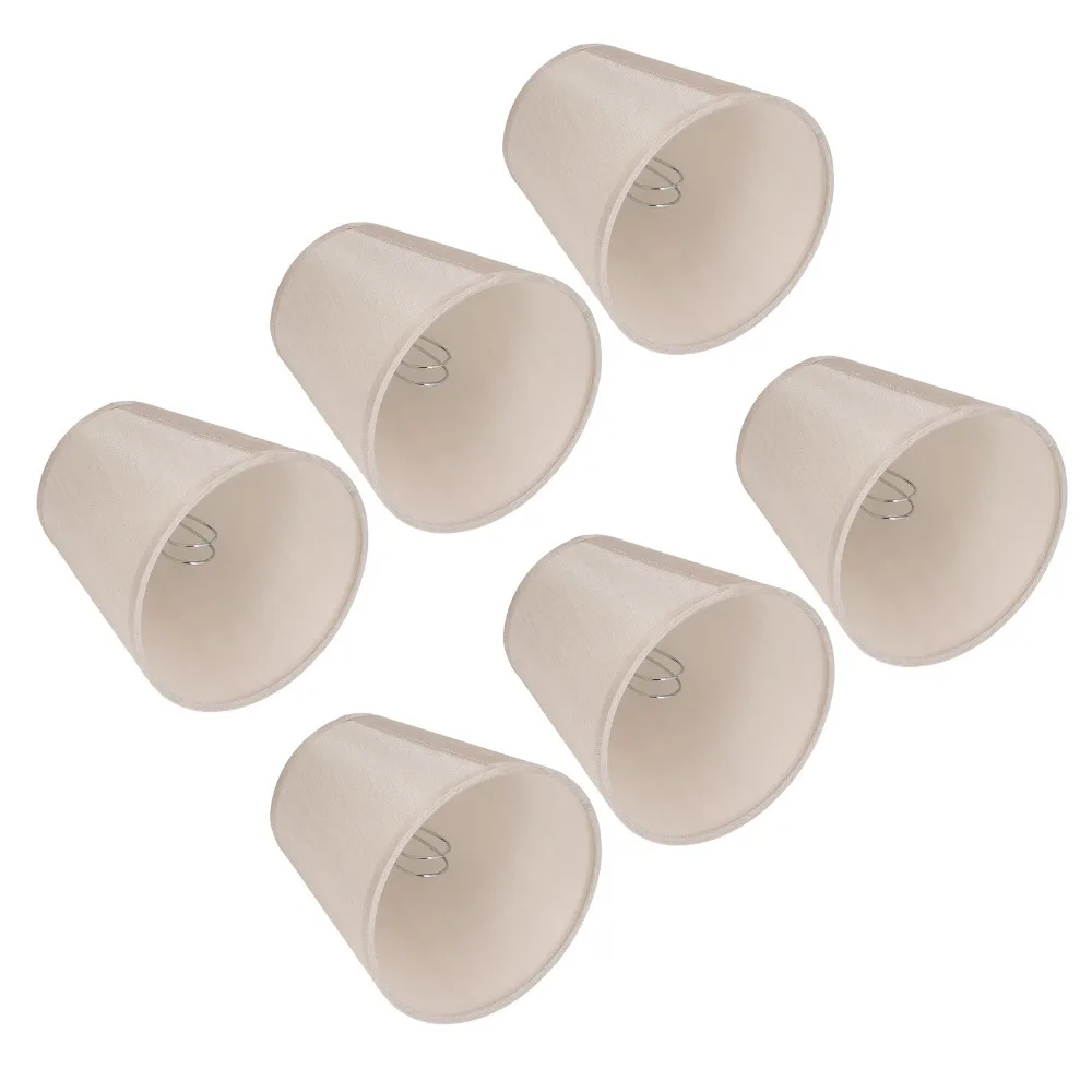 6PCS Modern Fabric Lampshade Clip On Design 5.1 inch Height Lamp Cover Wall Lamp Shade Table Lamp