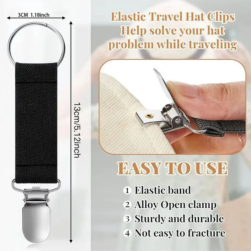 Elastic Hat Clip on Bag Hat Holder for Travel Hat Keeper Clip Outdoor Camping Hiking Multifunctional Duck Clip for Adult Kids