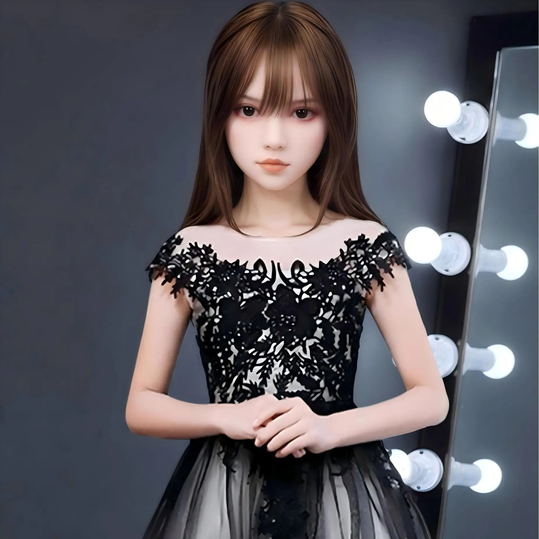 

57.09in Slim Body Anime Doll, Flat Chest Lifelike TPE Figure, Realistic Skin, Movable Skeleton, Sexy and Elegant Shape