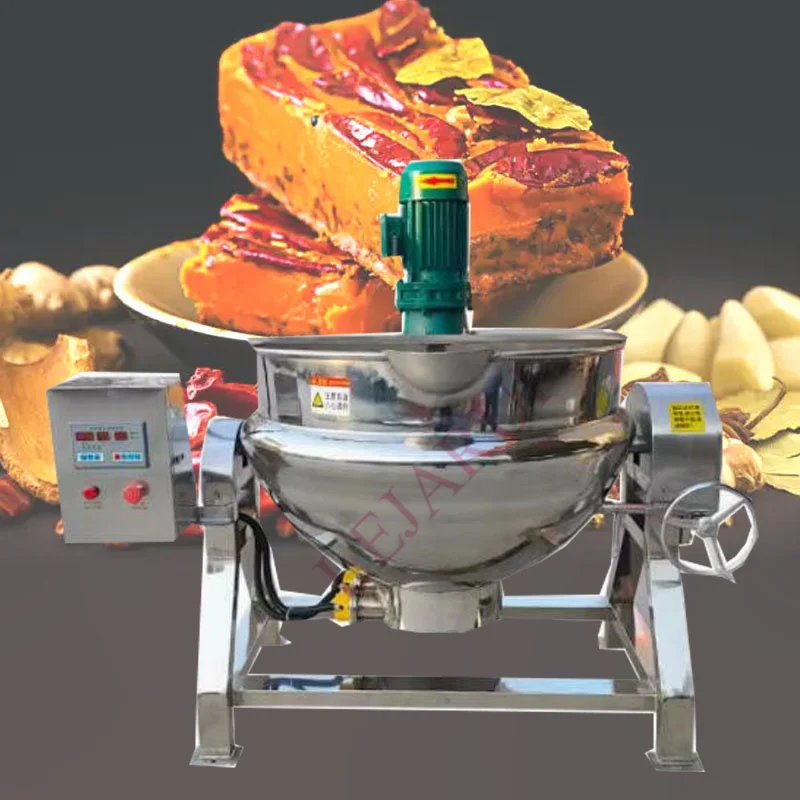 

Industrial Steam Heating Sandwich Boiler Electric Tilt Fruit Sauces Mixing Machine Jacketed Kettle Cooker Pot