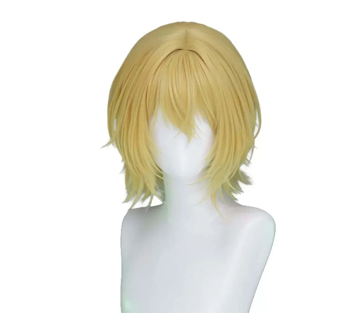 Anime Kamiki Hikaru Cosplay Perücke aus Hitzebeständiger Faser, Kurzes Blondes Haar, Verstellbare Netzkappe