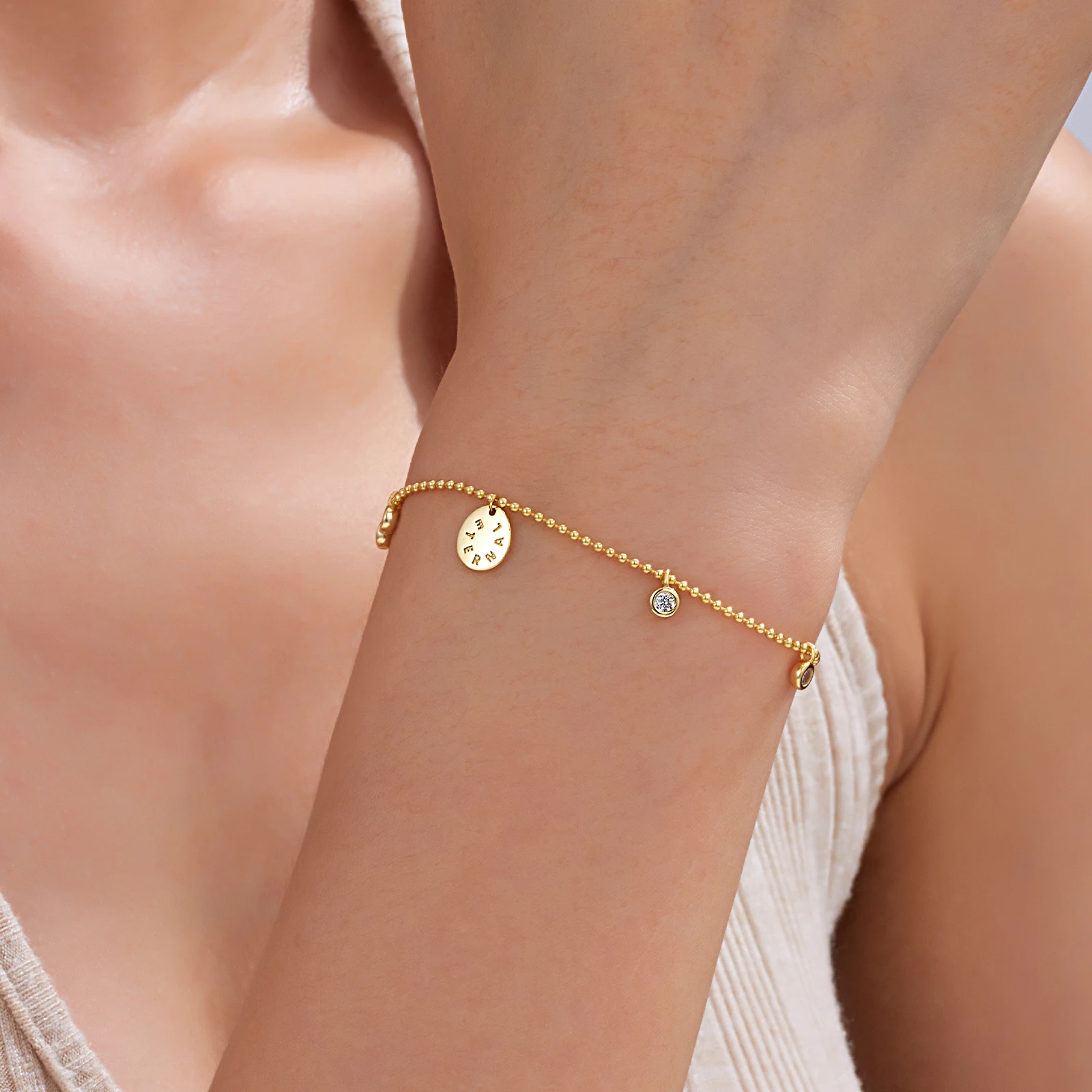 DPLAOPA Women 925 Sterling Silver ETERNAL Disc Bracelet Delicate Chain with Round CZ Zircon Charms 2026 Trendy Fine Jewelry Gift 3