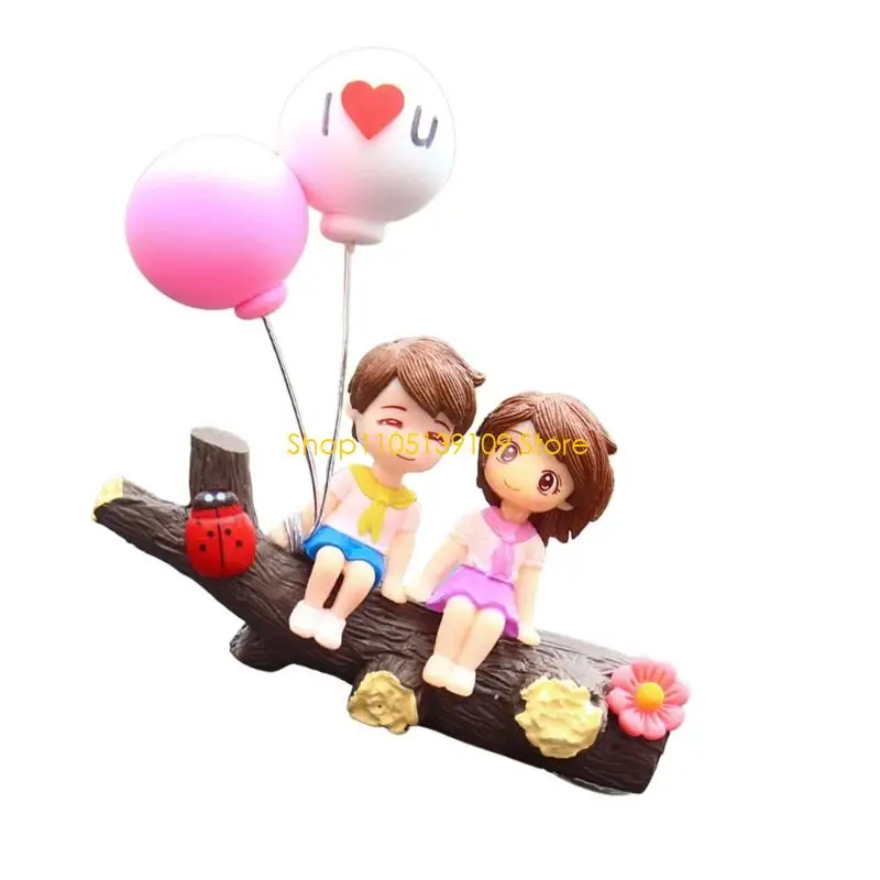 Handmade Resin Lover Car Charm Elegant Vehicle Interior Decoration for Couple