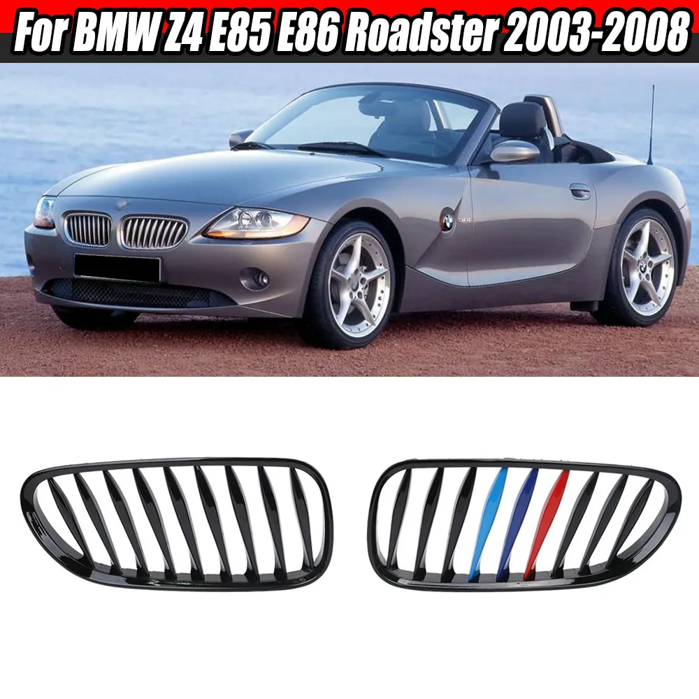 

For BMW Z4 2-Door E85 E86 2003-2008 M-Color Gloss Black Front Bumper Kidney Grille Grill 51137051957 51137051958